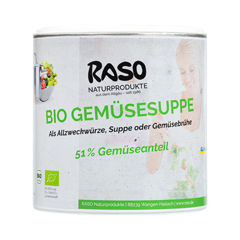 Raso Bio-Gemüsesuppe salzreduziert 300 g - pb-naturprodukte.de